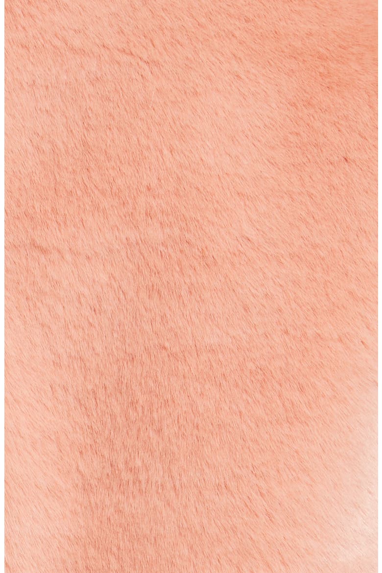 Diane von Furstenberg Collared Faux Fur Jacket, Alternate, color, SHERBET