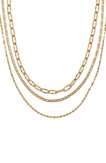 Vince Camuto Set Of 3 Chain Necklaces In Gold