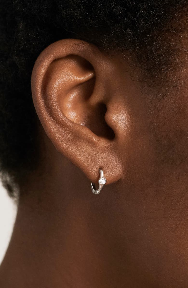 Monica Vinader Siren Diamond Huggie Hoop Earrings, Alternate, color,