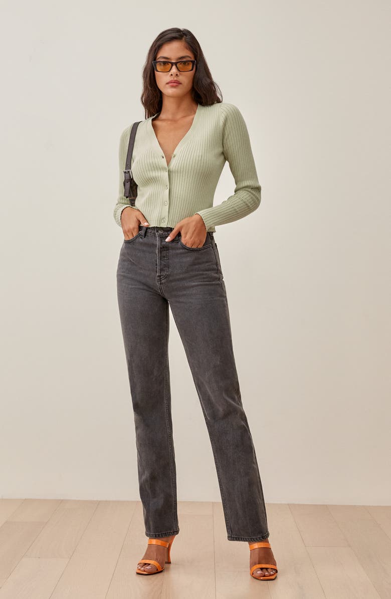 Reformation Gilda Rib Cardigan, Alternate, color,