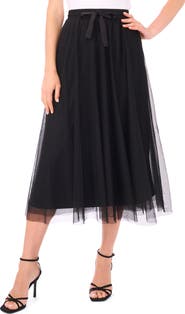 Halogen® Bow Tulle Midi Skirt