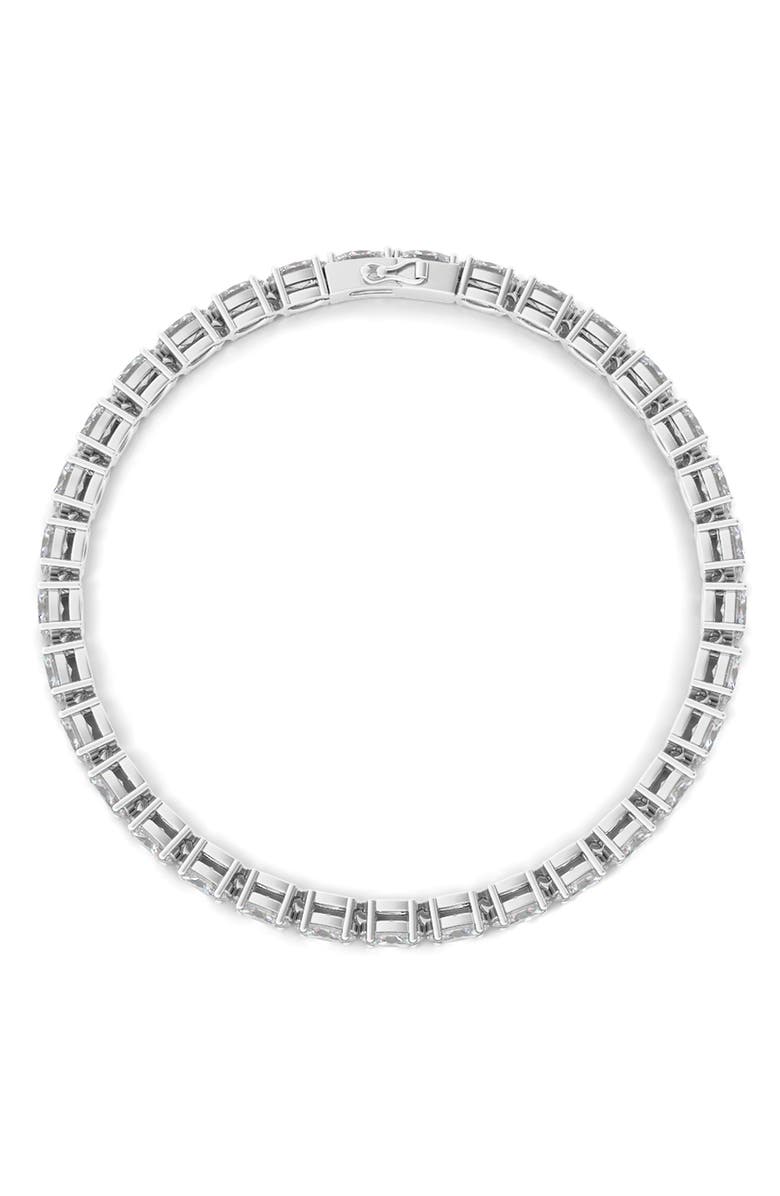 HauteCarat Sideways Oval Lab Created Diamond Tennis Bracelet, Alternate, color, 18K White Gold