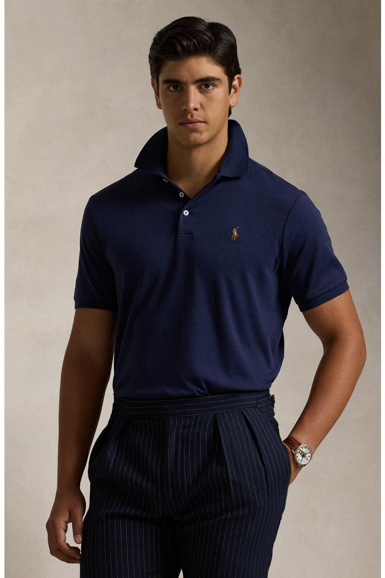 Classic Fit Soft Pima Cotton Polo Shirt, Alternate, color, REFINED NAVY