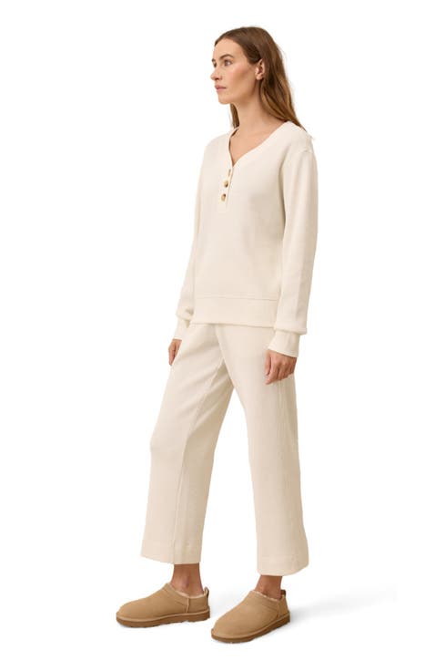 Thermal Waffle Wide Leg Pant