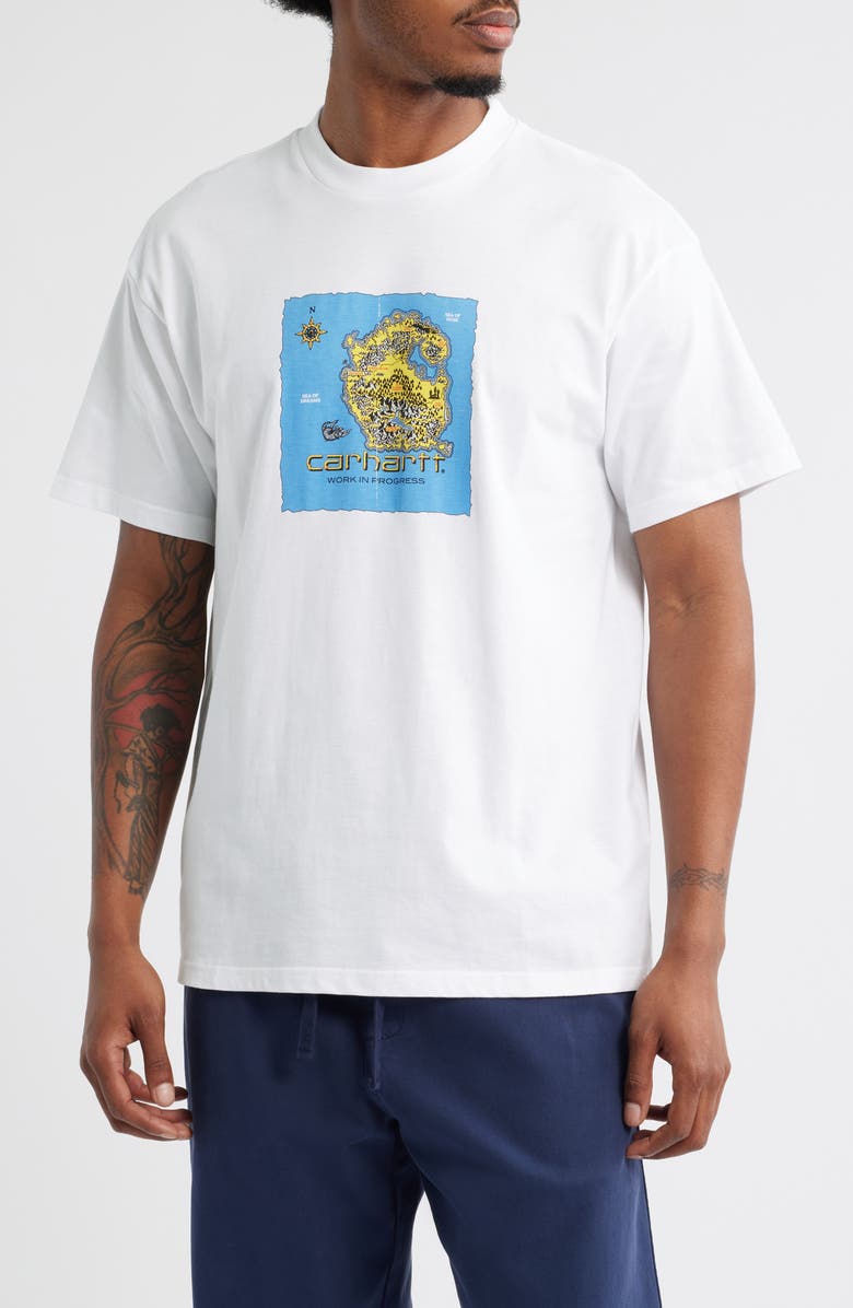 Carhartt Work In Progress Old World Organic Cotton Graphic T-Shirt, Main, color, White
