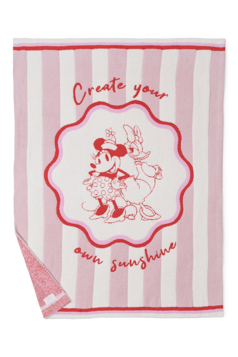 x Disney Minnie & Daisy Stripe CozyChic® Stroller Blanket, Alternate, color, PINK PEONIE MULTI
