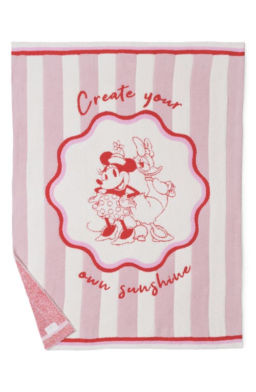 Barefoot Dreams X Disney Minnie & Daisy Stripe Cozychic® Stroller Blanket In Pink Peonie Multi