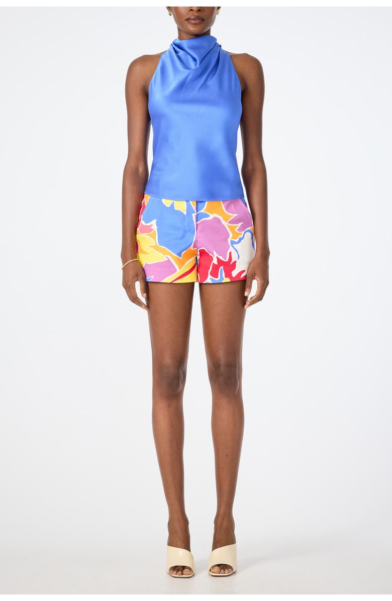 Trina Turk Lanika Satin Cowl Neck Halter Top, Alternate, color, Beach Ball Blue