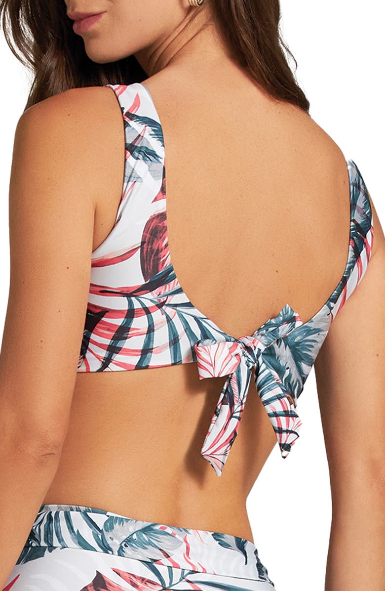 Cosita Linda Tie Bralette Bikini Top, Alternate, color, White Multi