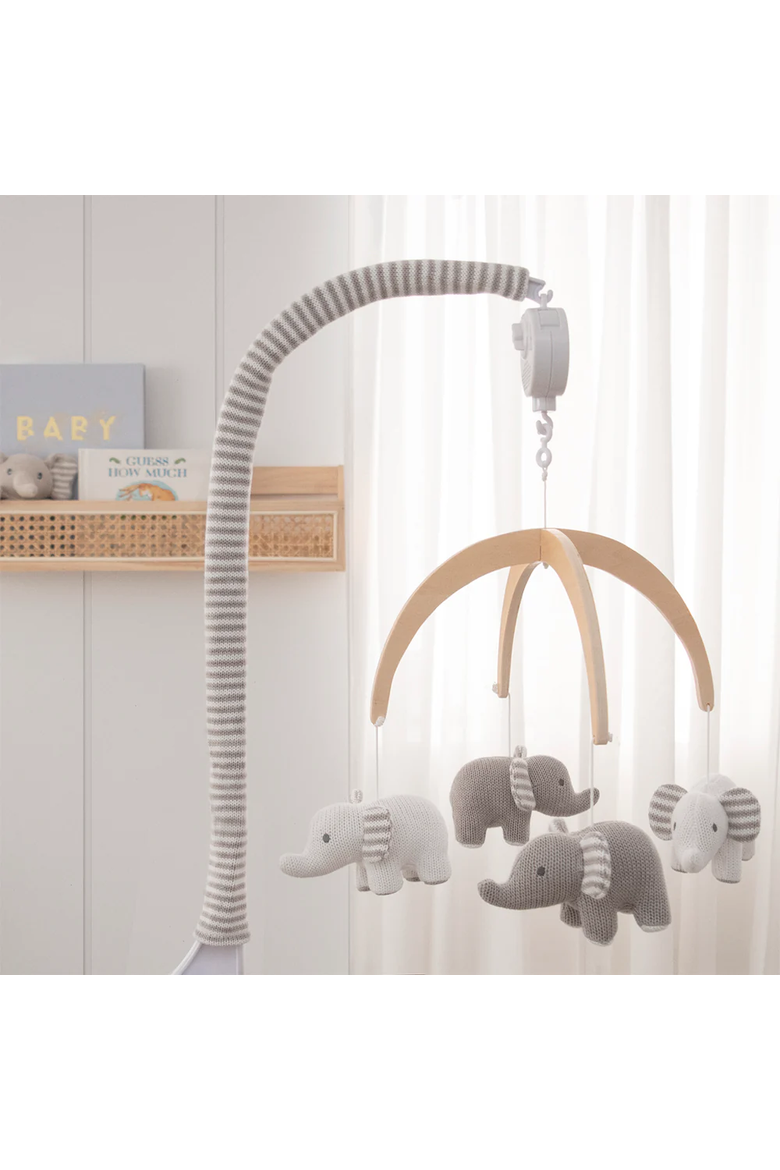 Musical Mobile - Elephant Heritage, Gray, Alternate, color, Gray