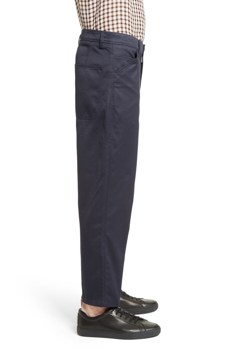 Acne Studios Allan Cotton Blend Crop Trousers, Alternate, color, 