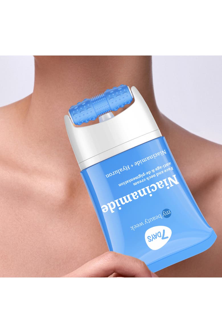 Face Moisturizer with Niacinamide for Brightening & Smoothing with 3D Massage Applicator, Alternate, color, White