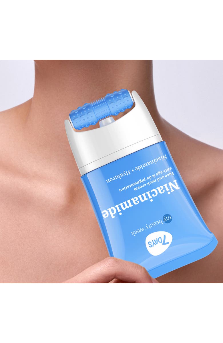 7DAYS Face Moisturizer with Niacinamide for Brightening & Smoothing with 3D Massage Applicator, Alternate, color, White