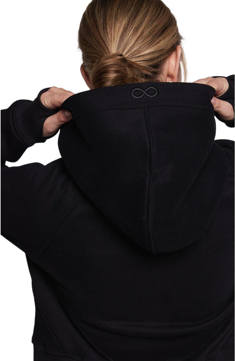 Rebody Active Effortless Fleece Half Zip Hoodie, Alternate, color, Black