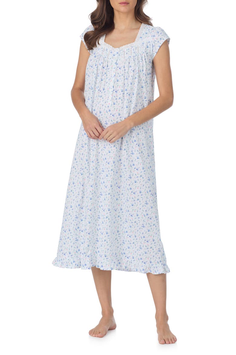 Cap Sleeve Cotton Nightgown, Main, color, ROSBUD