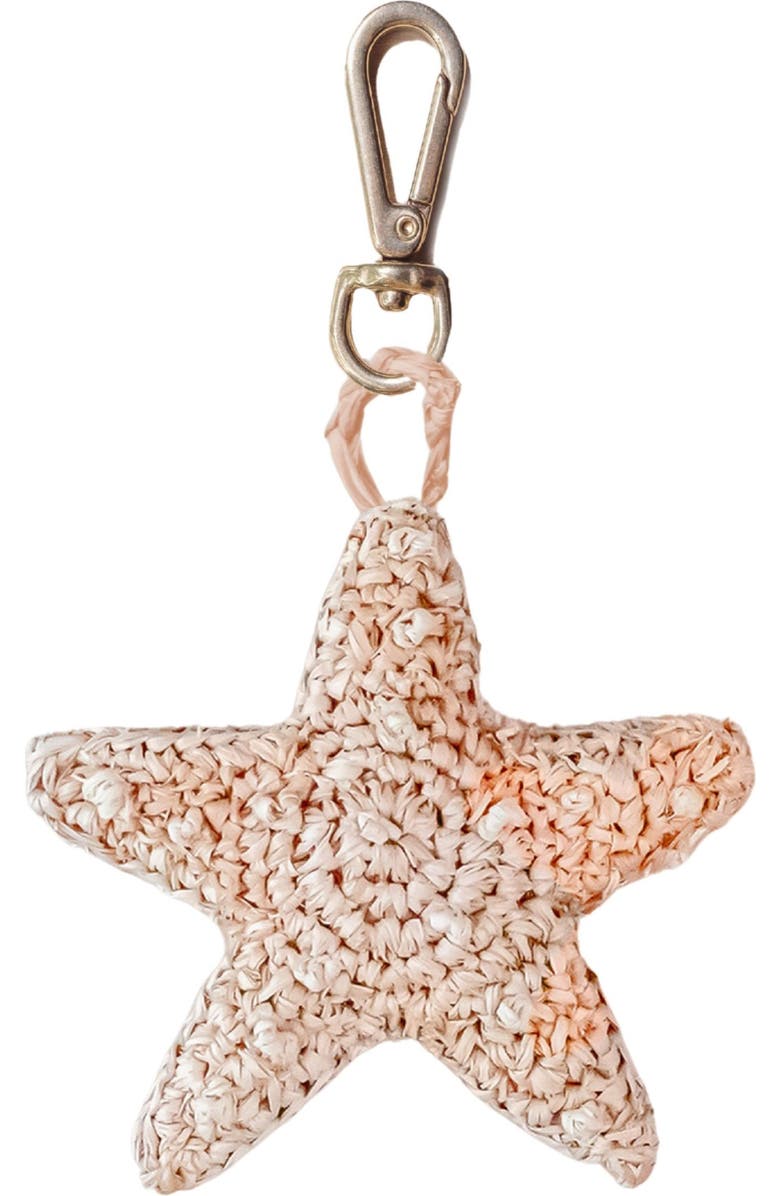 LIKHA Starfish Raffia Bag Charm, Main, color, Natural