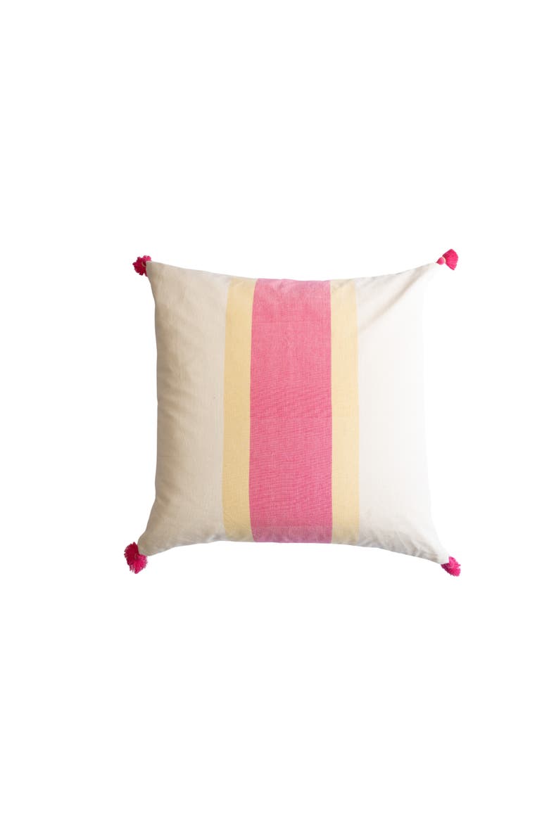 Saroj Handloom Square Pillow Cover with Tassels, Main, color, 24x24"