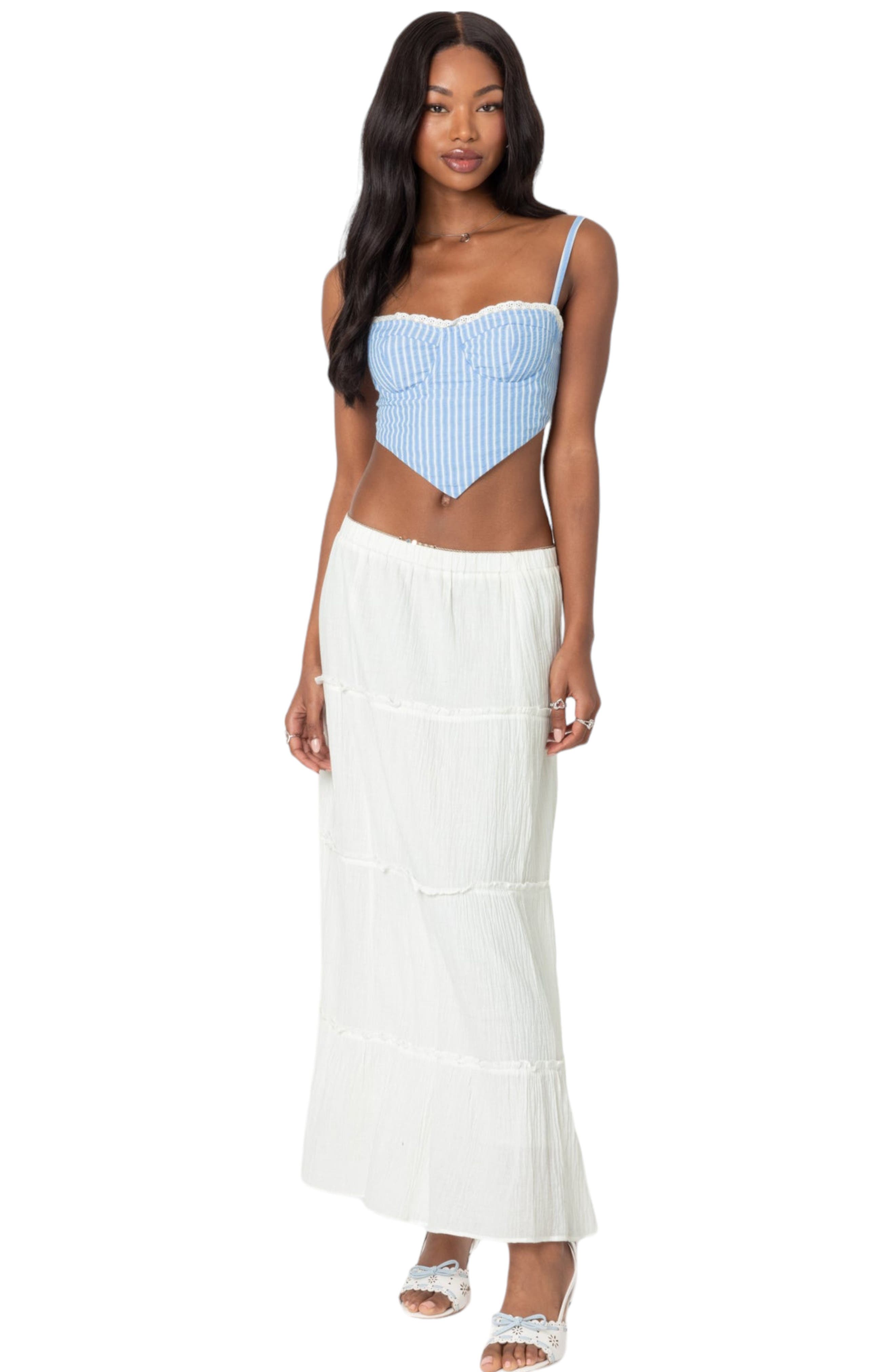 Puckered Triangle Hem Crop Corset Top (Women) | Nordstrom