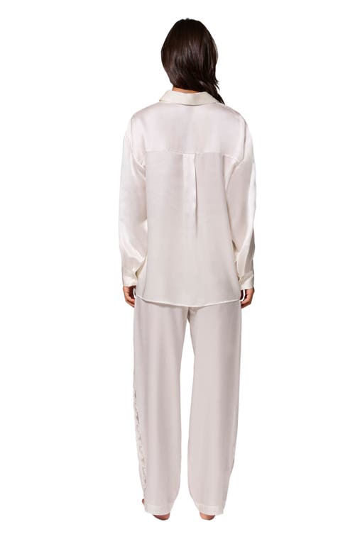 Simone Perele Love Me Silk Blend Button-up Shirt In Ivory