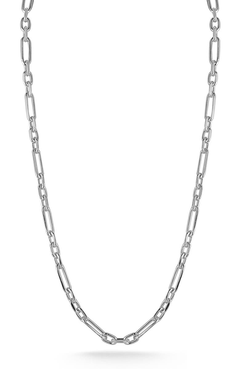 GLAZE JEWELRY Sterling Silver Figaro Necklace, Main, color, Silver