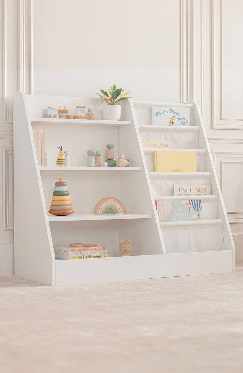 Comfy Cubs Kids Bookshelf, Main, color, White