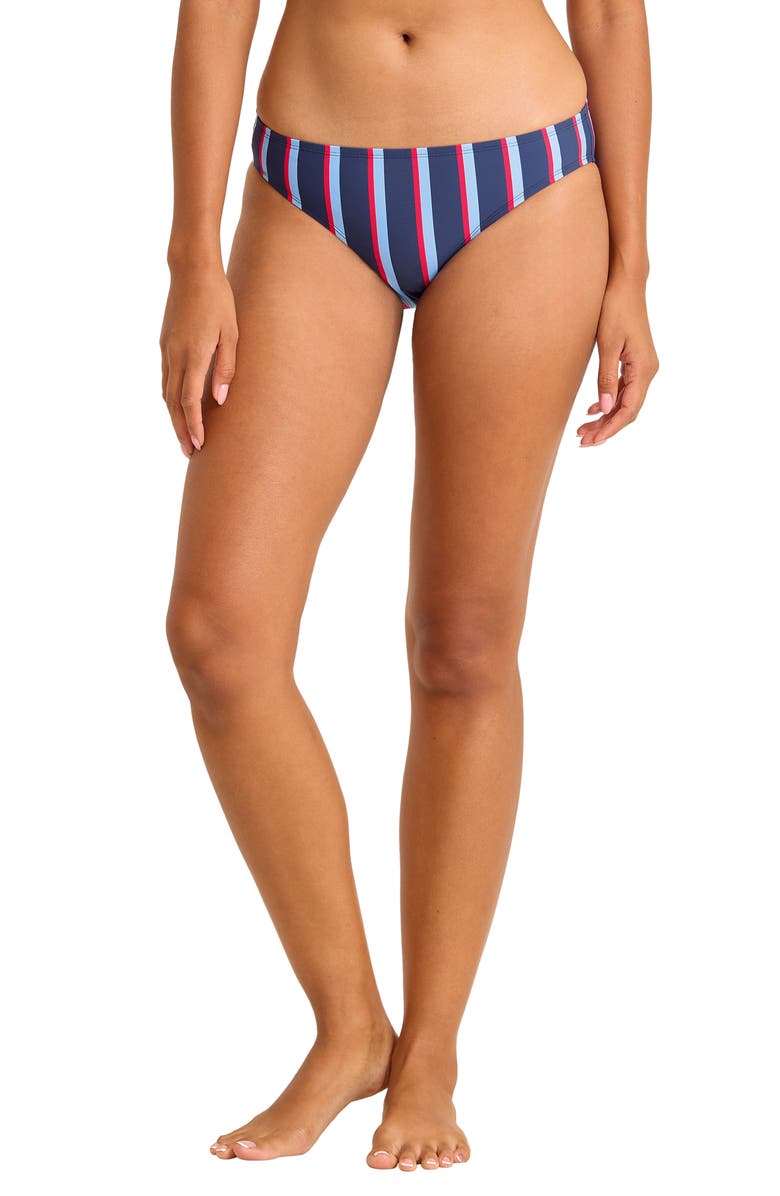 Tommy Bahama Deep Sea Stripe Hipster Bikini Bottoms, Main, color, Mare Navy