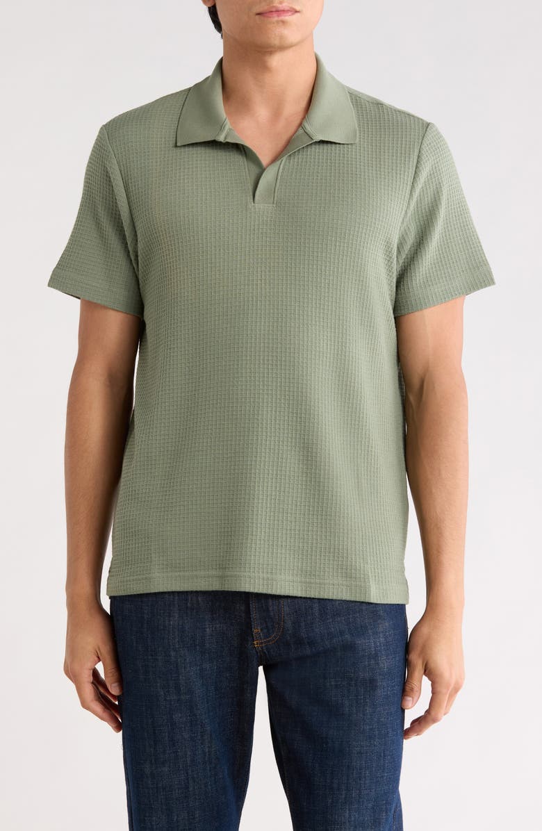 Bonobos Johnny Collar Waffle Knit Polo, Main, color, Fatigue Green