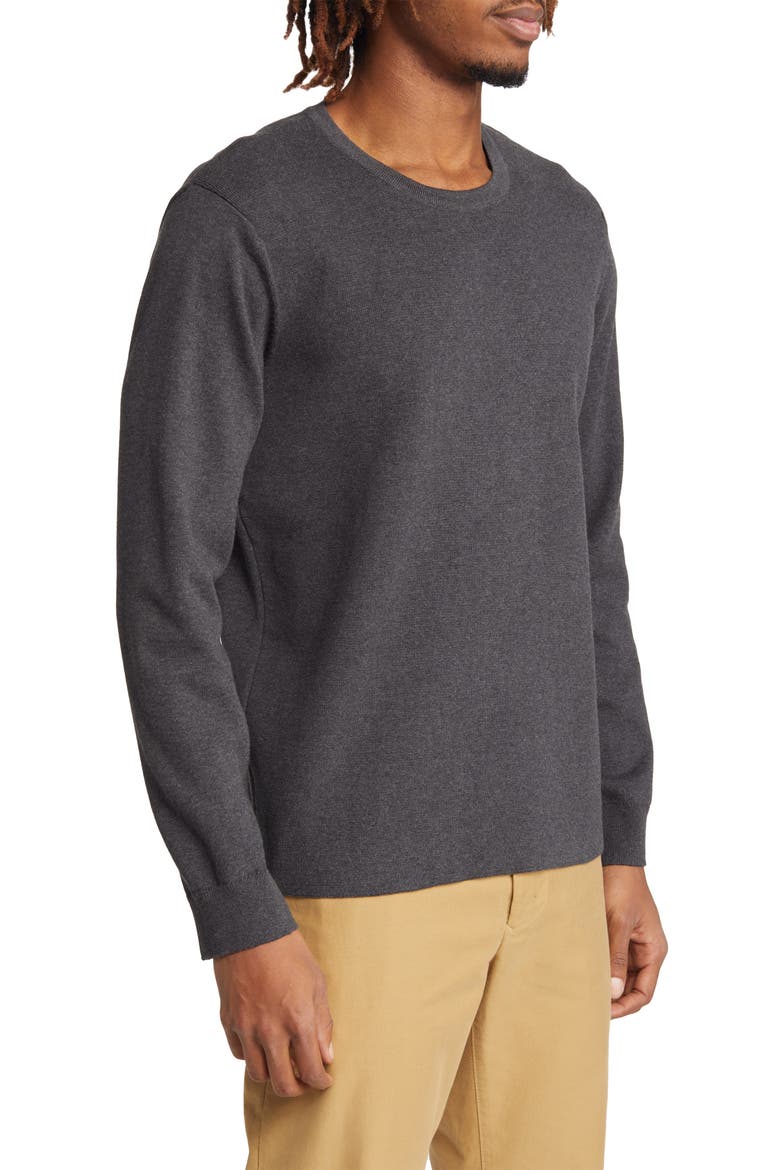 Milano Regular Fit Crewneck Sweater, Alternate, color, CHARCOAL MELANGE