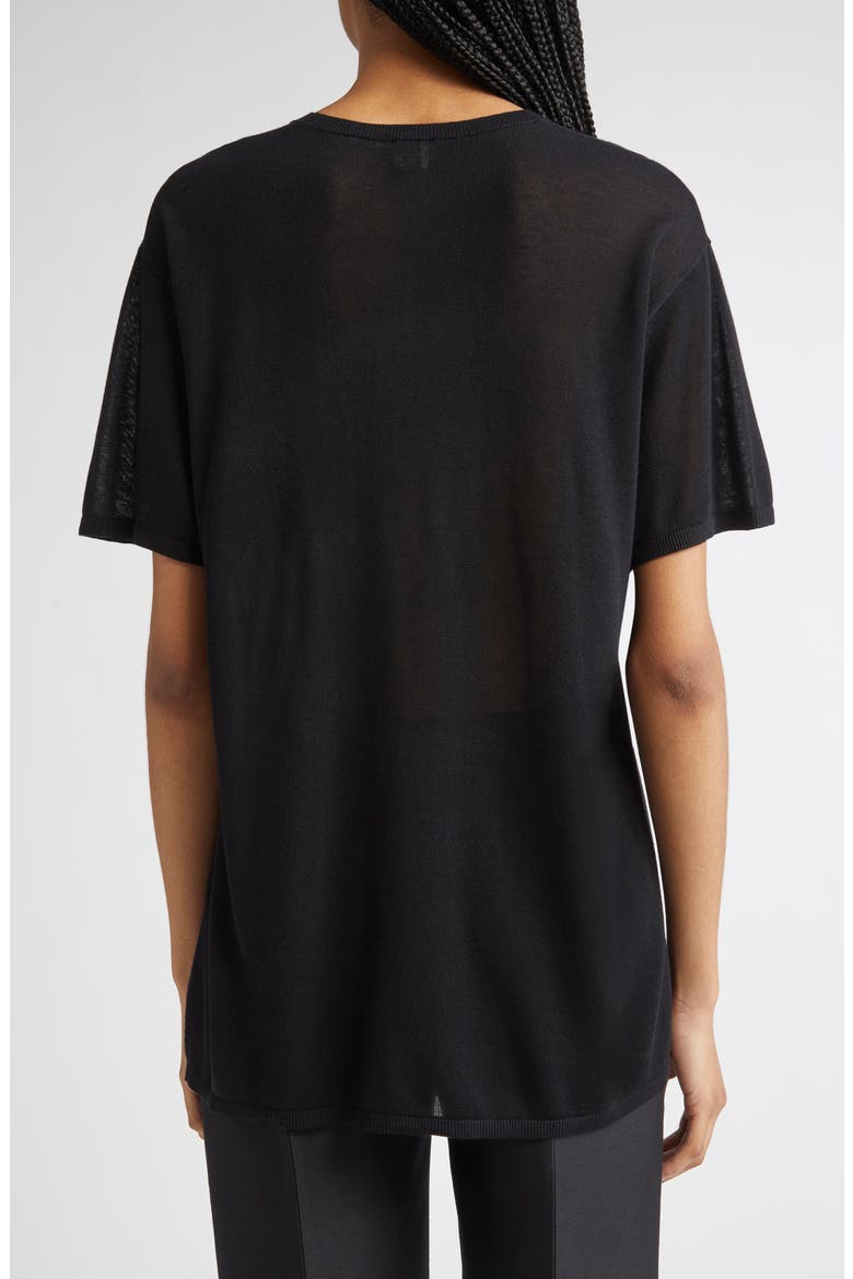 Knit T-Shirt, Alternate, color, BLACK