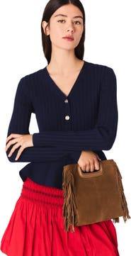 maje Peplum waist cardigan