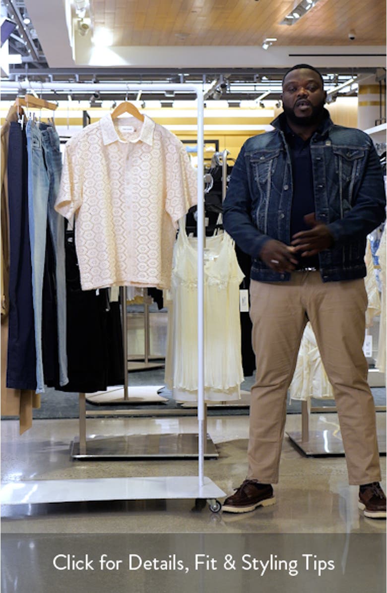 Open Stitch Short Sleeve Button-Up Shirt, sales video thumbnail