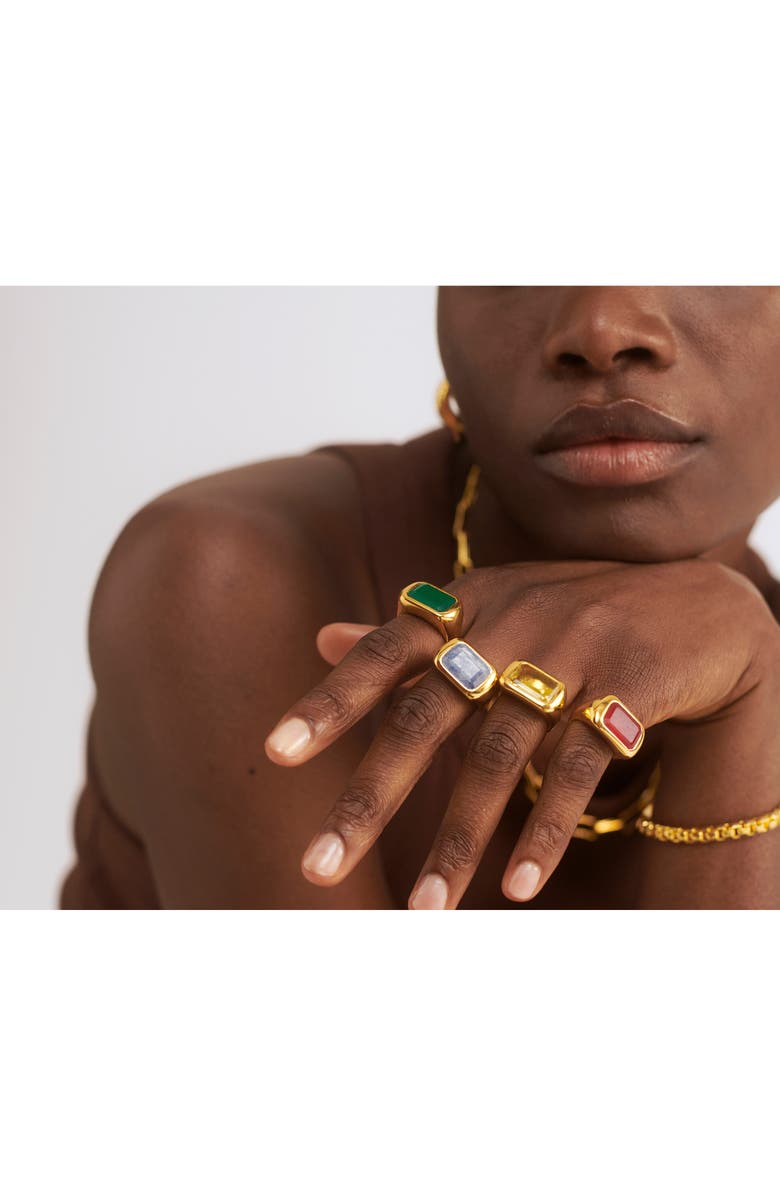 Monica Vinader Power Cocktail Ring, Alternate, color, 18Ct Gold Vermeil/Green