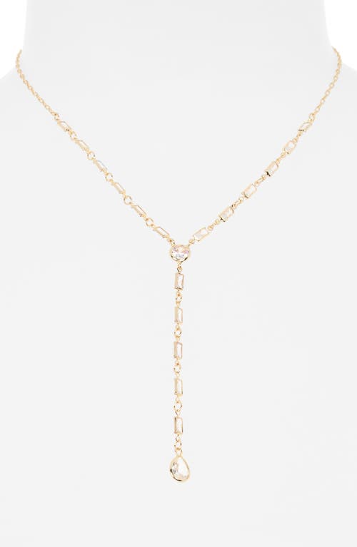 Nordstrom Rack Cubic Zirconia Y-necklace In Gold