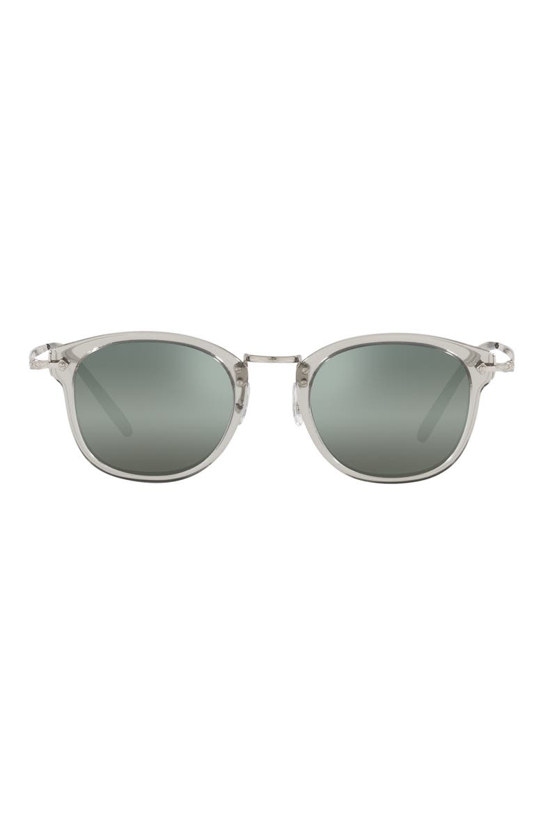 49mm Small Round Sunglasses, Main, color, BLACK DIAMOND / STEAL GRADIENT