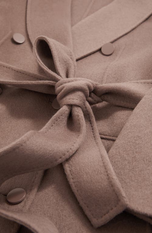 Reiss Maeve Belted Double Breasted Wool Blend Coat In Brown