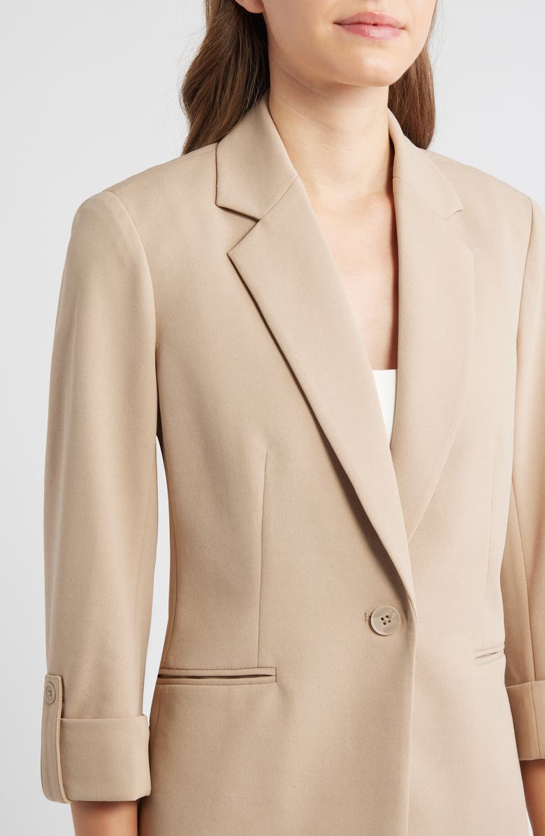 AK ANNE KLEIN One-Button Blazer, Alternate, color, Latte