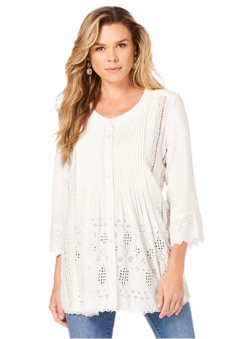 Eyelet Big Shirt (Plus)