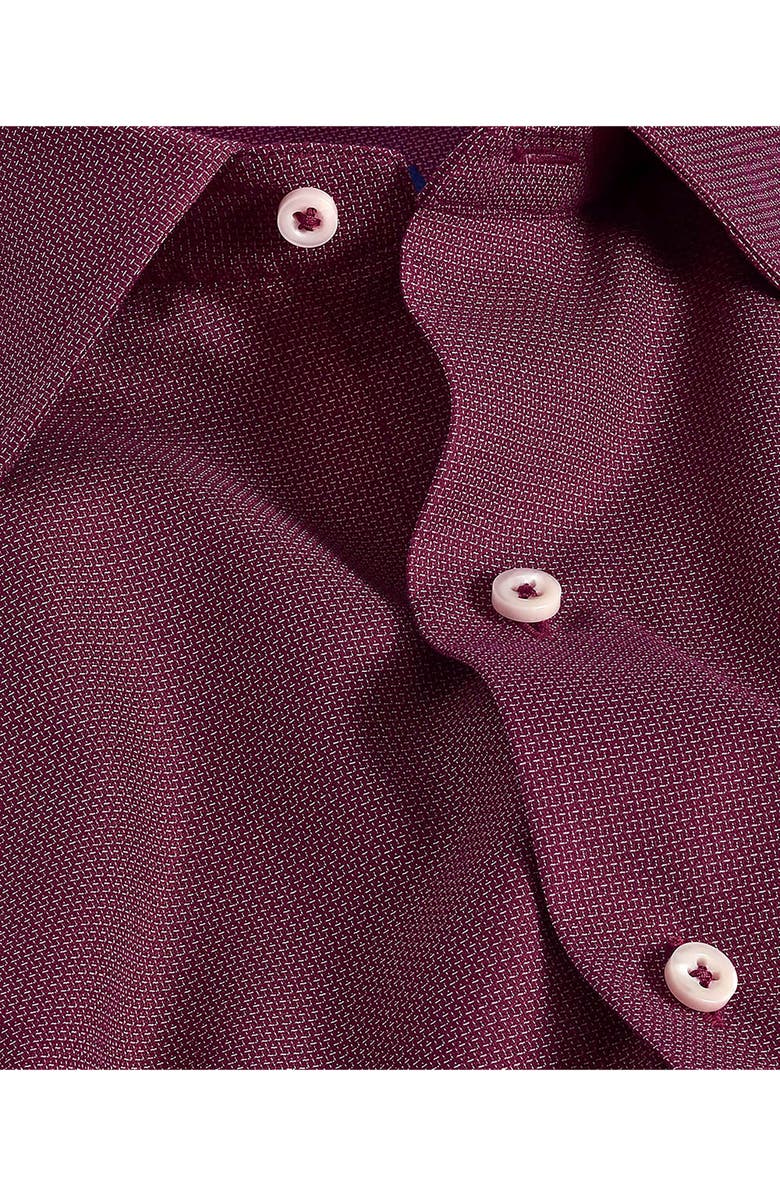 David Donahue Classic Fit Dobby Dress Shirt, Alternate, color, Merlot