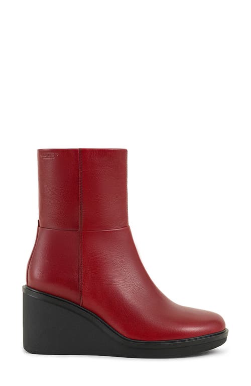 Vagabond Shoemakers Deena Platform Wedge Bootie In Red