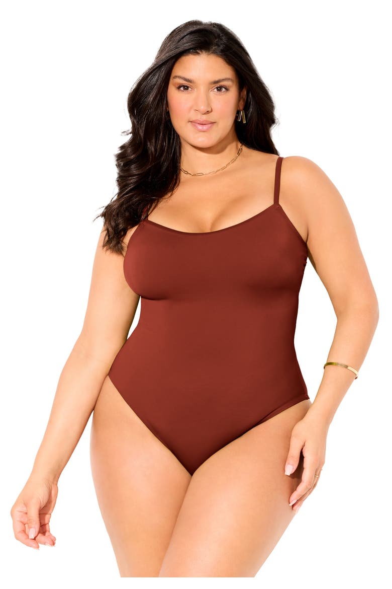 Tank One Piece Swimsuit, Main, color, Cinnamon