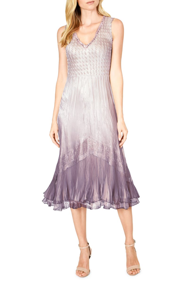 Komarov Lace Inset Charmeuse Dress with Jacket, Alternate, color, 