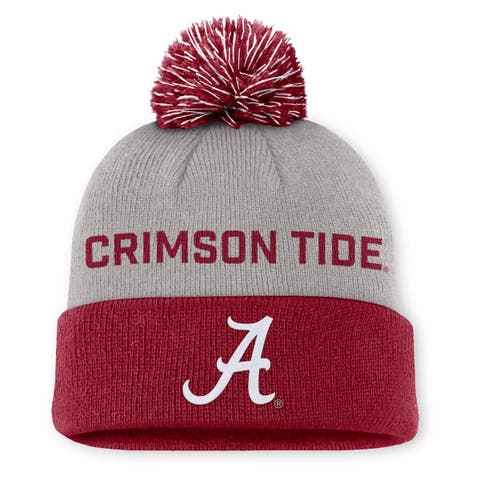 Men's Nike Gray/Crimson Alabama Crimson Tide Primetime Peak Cuffed Knit Hat with Pom
