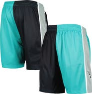 Mitchell & Ness Men's Mitchell & Ness Teal/Black San Antonio Spurs Hardwood Classics 1998 Split Swingman Shorts