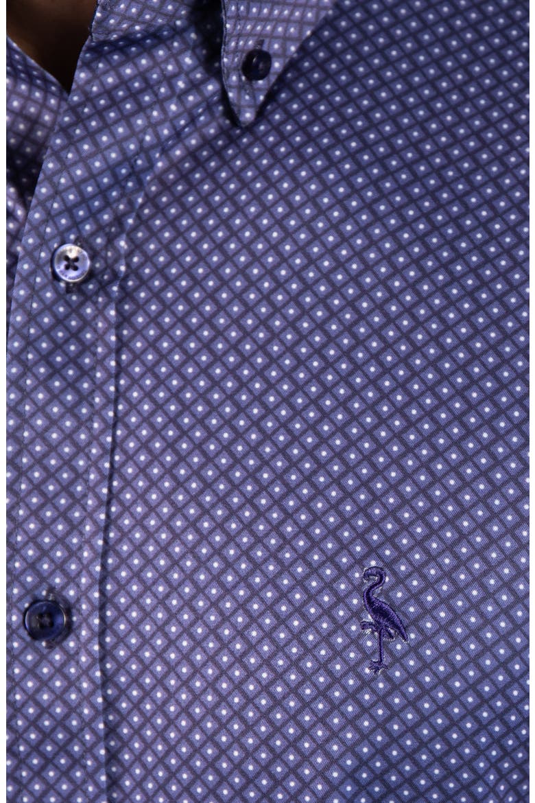 Diamond Performance Long Sleeve Button Up Shirt, Alternate, color, NAVY