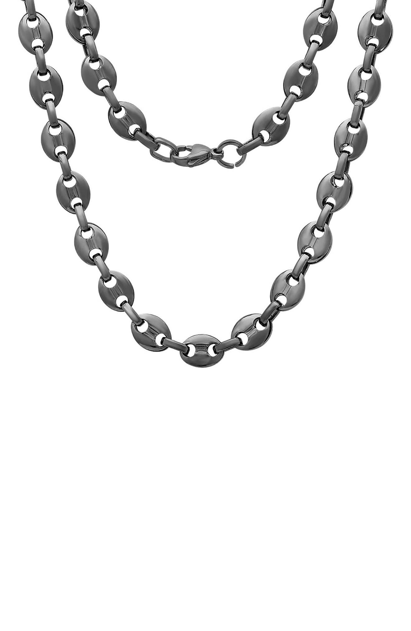 HMY JEWELRY Men's Puff Mariner Chain Necklace