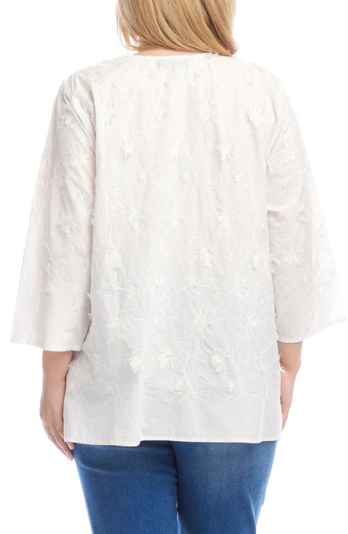 Karen Kane Three Quarter Sleeve Embroidered Tunic