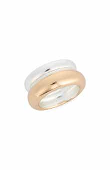 Leith Two-Tone Ridged Band Ring