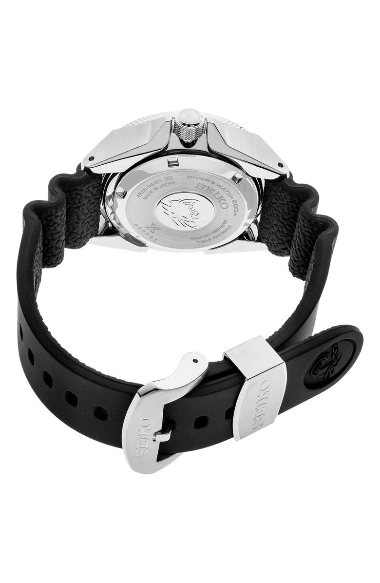 SEIKO WATCHES Prospex Diver Automatic Silicone Strap Watch, 44mm, Alternate, color, White