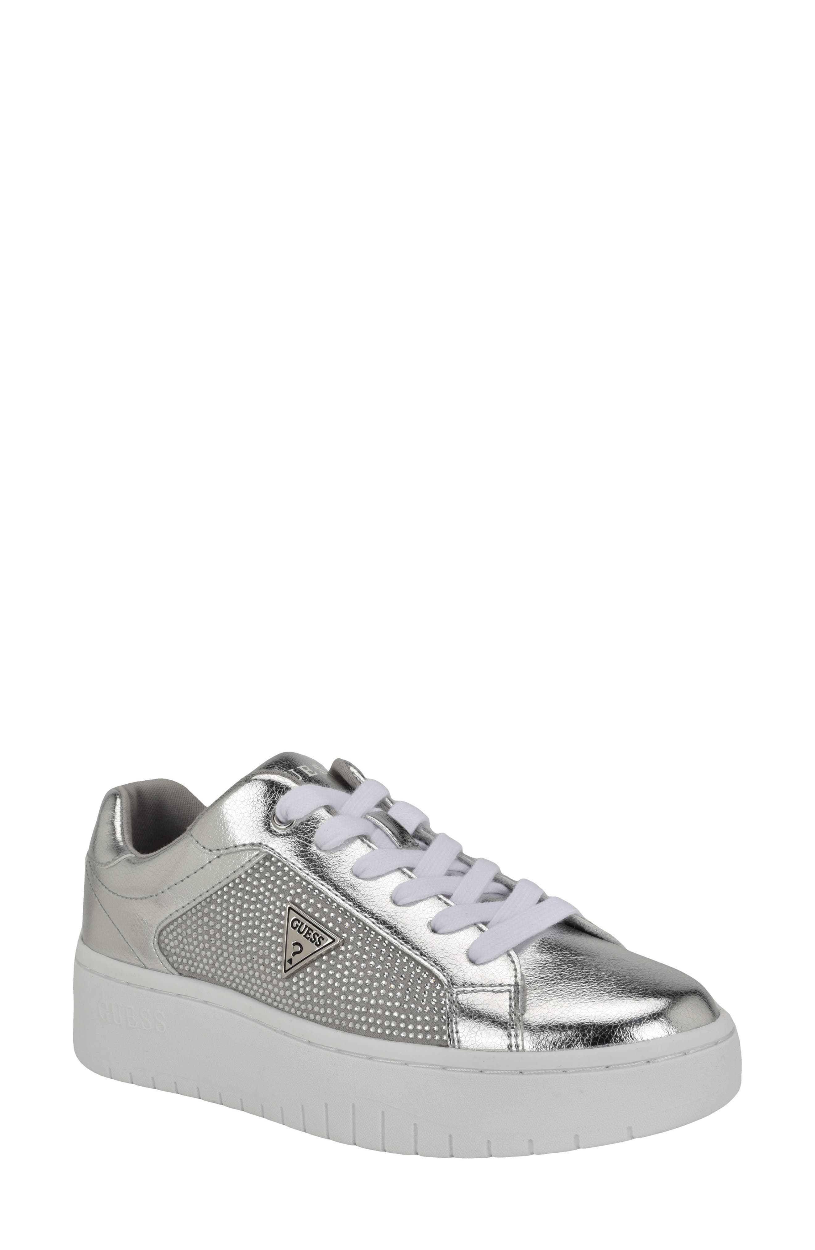 GUESS Lennza Metallic Rhinestone Platform Sneaker, Main, color, 