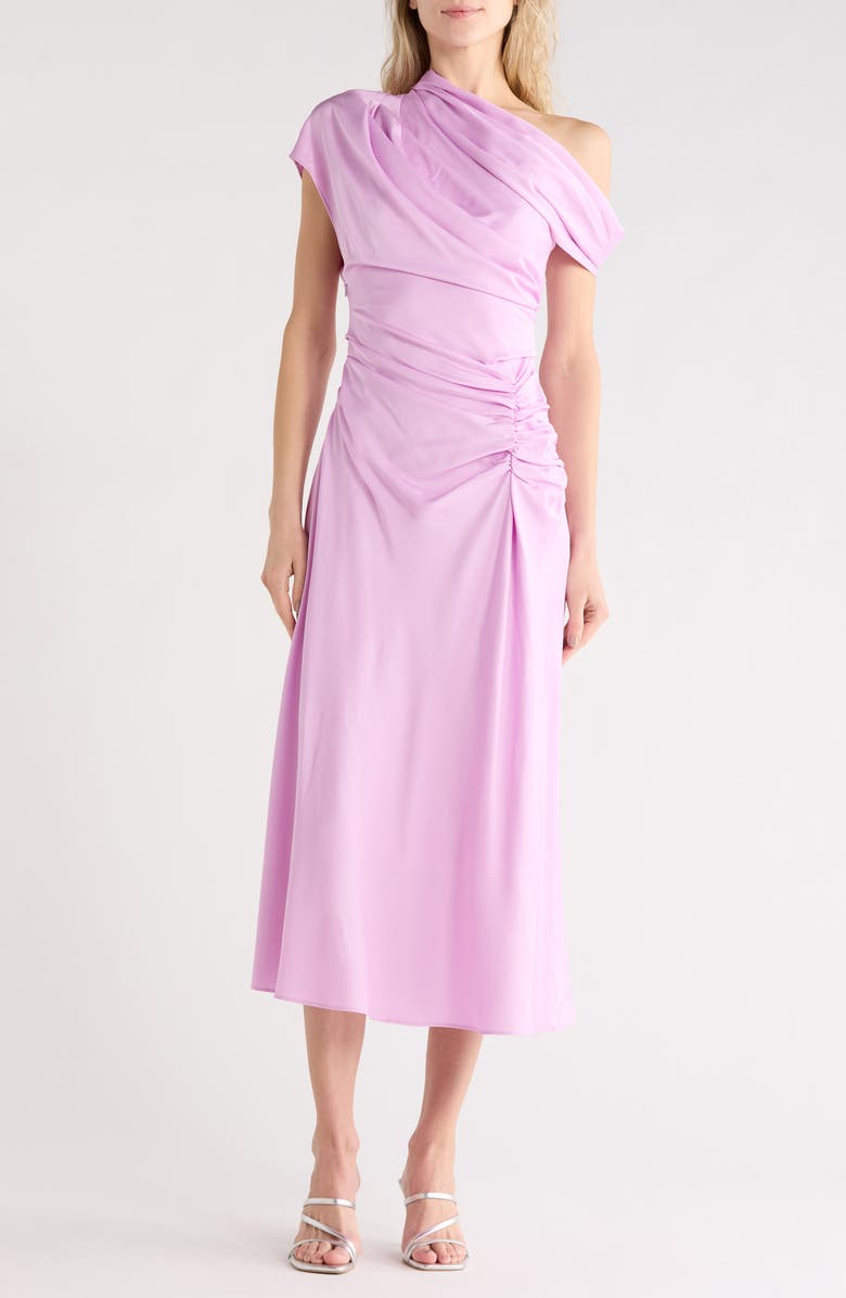 Simkhai Joanna Asymmetric Sleeve Maxi Dress, Main, color, Orchid